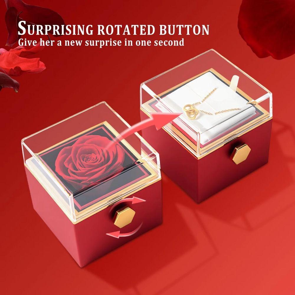 Ring Display Rose Jewelry Gift Box Eternal Rose Jewelry Display Rack Proposal Ring Boxes  Wedding