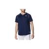 Striped Logo Print V-Neck Pullover Short Sleeve T-Shirt Men Tops Navy-Blue 1384738-410