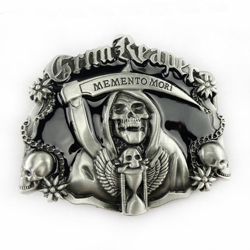 European  American Retro Skull Alloy Belt Buckle - Trendy Punk Ghost Head Design