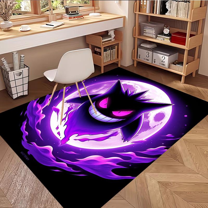 Gengar Print Rug, Washable Floor Carpet, For Entryway Dorm Laundry Room Office Study, Home Decor Birthday Christmas Gift