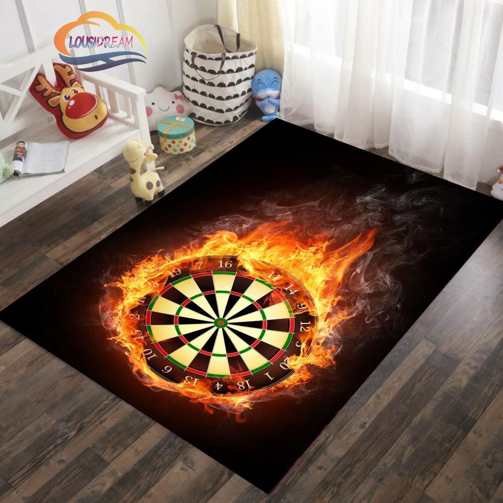 Ice and Fire Darts Pattern Carpet Fashion Darts Soft Mat Gifts for Sports Lovers Household Floor Mat Outdoor Play Mat