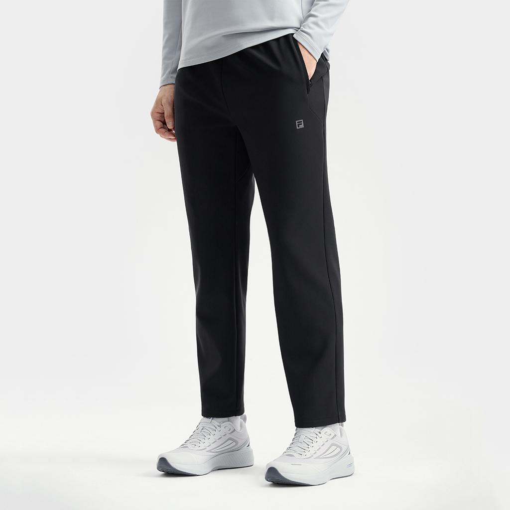 Fila Fleece Lined Warm Simple Comfortable Versatile Knitted Sports Pants Men Bottoms Deep-Black A11M541605FBK