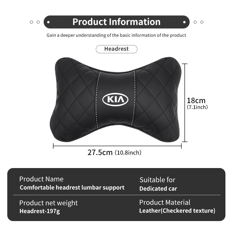 TTVF7 Car Seat Headrest Neck Lumbar Support Pillow Comfort Cushion For KIA Ceed Sportage Rio K5 K2 Optima Cerato Proceed Venga
