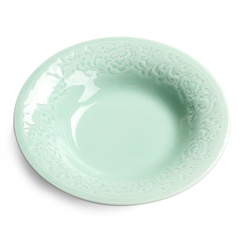 Chinese Celadon Ceramic Dinner Plate Set
