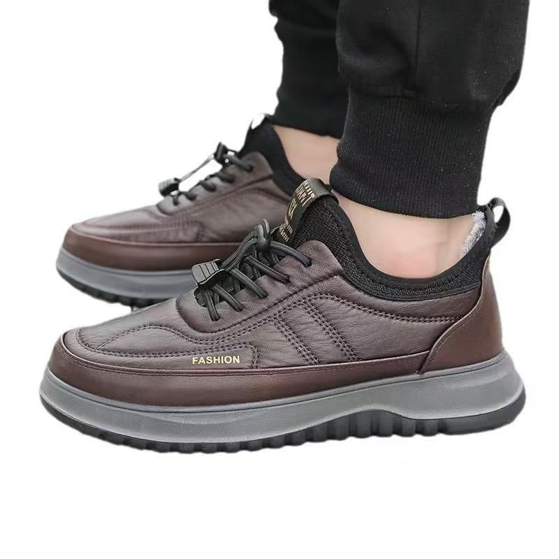 Winter cotton shoes warm thickened Beijing cloth shoes fleece soft sole dad casual fleece outdoor warm shoes