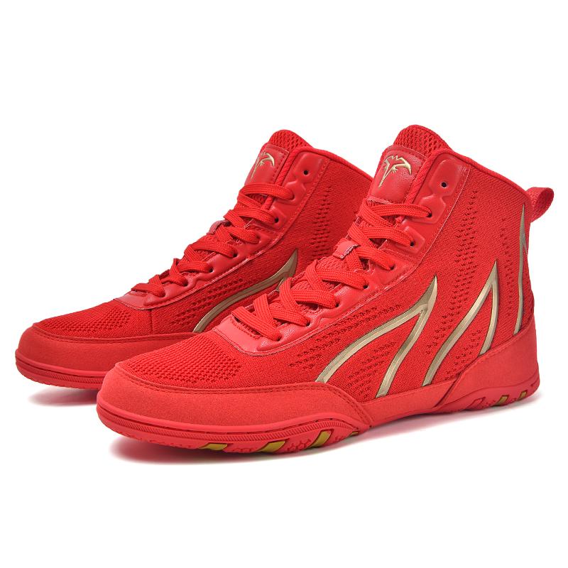 

2025 Новые Осенние Борцовки Амортизирующие Износостойкие Боксерки Легкие Соревновательные Дышащие Спортивные Туфли 38 красный