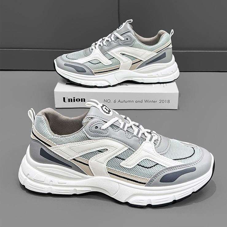 

Popular casual men s shoes breathable fashion casual trendy shoes student little white shoes Korean version mesh shoes platform dad shoes 44 серый