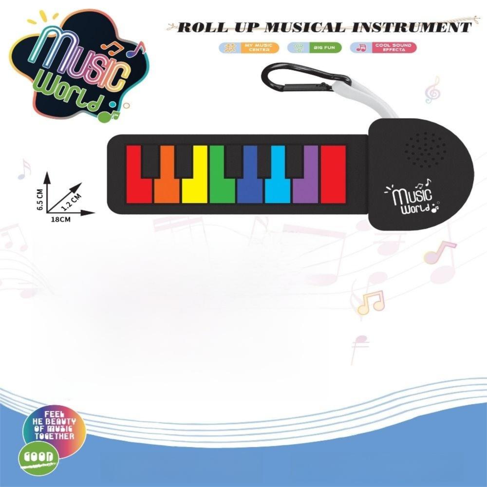 Rainbow Color Silicone Piano Keyboard Foldable Mini Rainbow Guitar Keychain  Music Enthusiasts