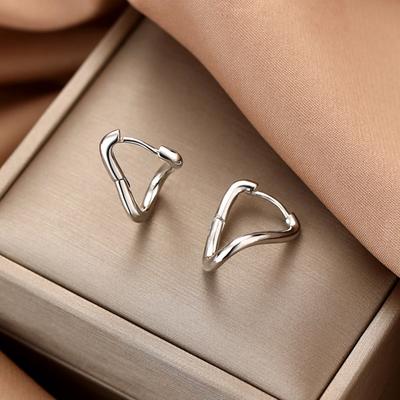 1Pair  Vintage Simple Circle Hoop Stud Earrings For Women Accessories