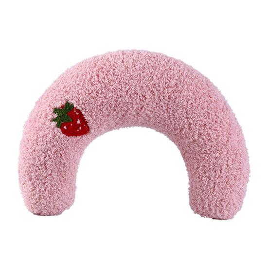 U-Shaped Pet Pillow Cat Neck Support Pillow Soft Fluffy Cat Calming Pillow with Cute Patterns Half Donut Cuddle Pillow for Cats And Small Dogs