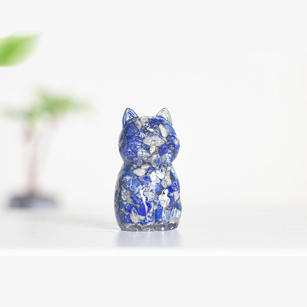 Resin Crystal Cat Figurine With Handmade Resin Art For Home Decor And Gift Giving