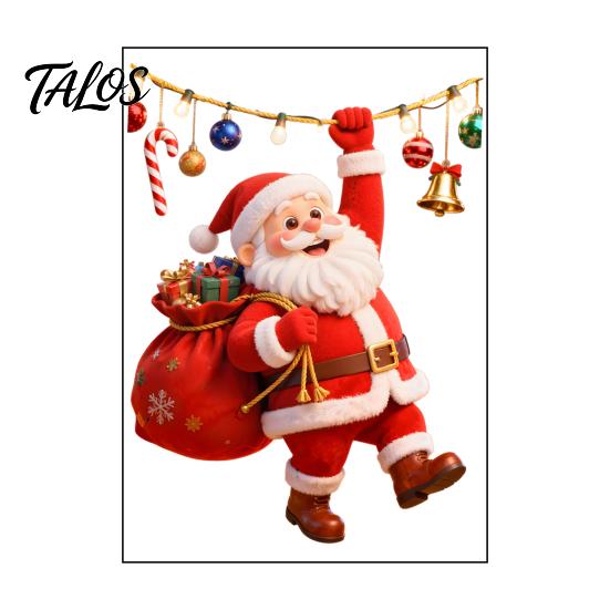 Festive Bathroom Wall Mural Cartoon Santa Claus Toilet Seat Sticker, Waterproof PVC Christmas & Colorful Removable Window Decals Lights Decal,