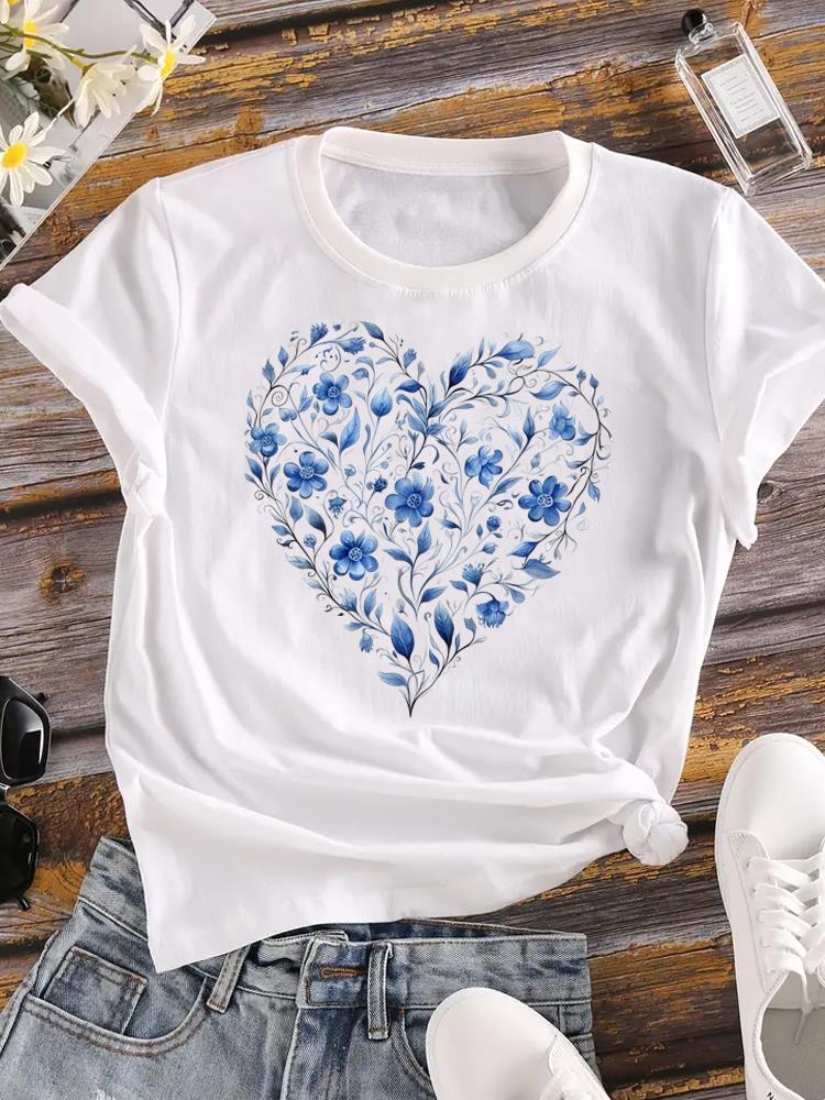 (Asian Size) cute style 90s Female Top Fashion Graphic Short Sleeve T-shirts Casual T Shirt  Lady Printed Clothing Women Tee