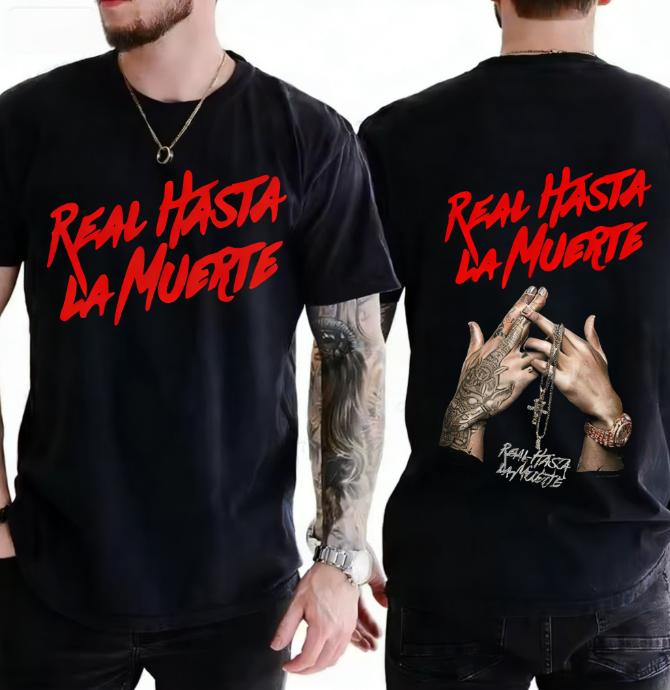 Spring and Summer New Male and Female Rapper Anuel AA Printed Cotton Tshirt Fashionable Casual Short Sleeved Round Neck Tshirt