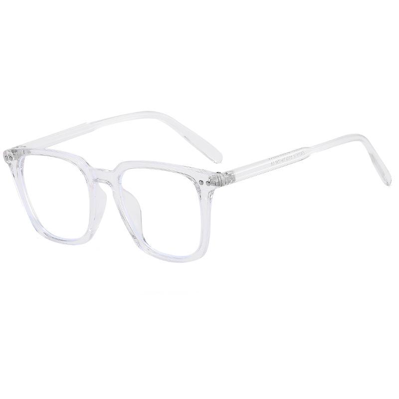 2022 Korean-Style Two-Tone Square Sunglasses with Rivets - Large College Style Frame Metal Hinges