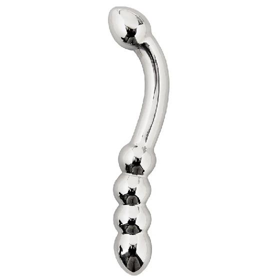 Stainless Steel Double Fake Dildo G Spot Anal Beads Butt Plug Metal Heavy Dildo Anal Plug Vaginal Female Sex Toy Women