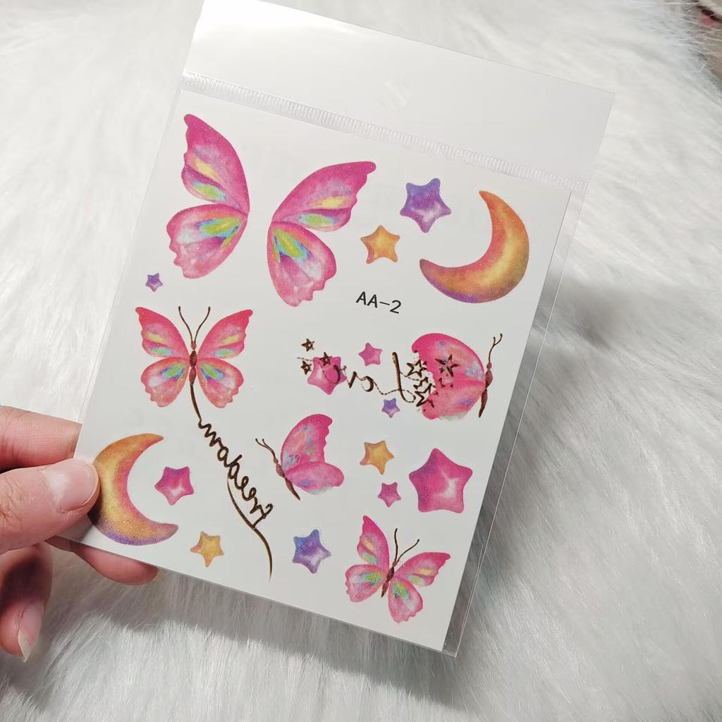 Non-toxic Washable Butterfly Face Stickers for Kids - Eye and Forehead Tattoos