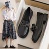 Soft leather version~ British style black soft sole thick heel comfortable loafers women's 2025 new spring and autumn small leather shoes women