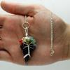 Pendule en Cristal d'Améthyste avec Perles Sept Chakras