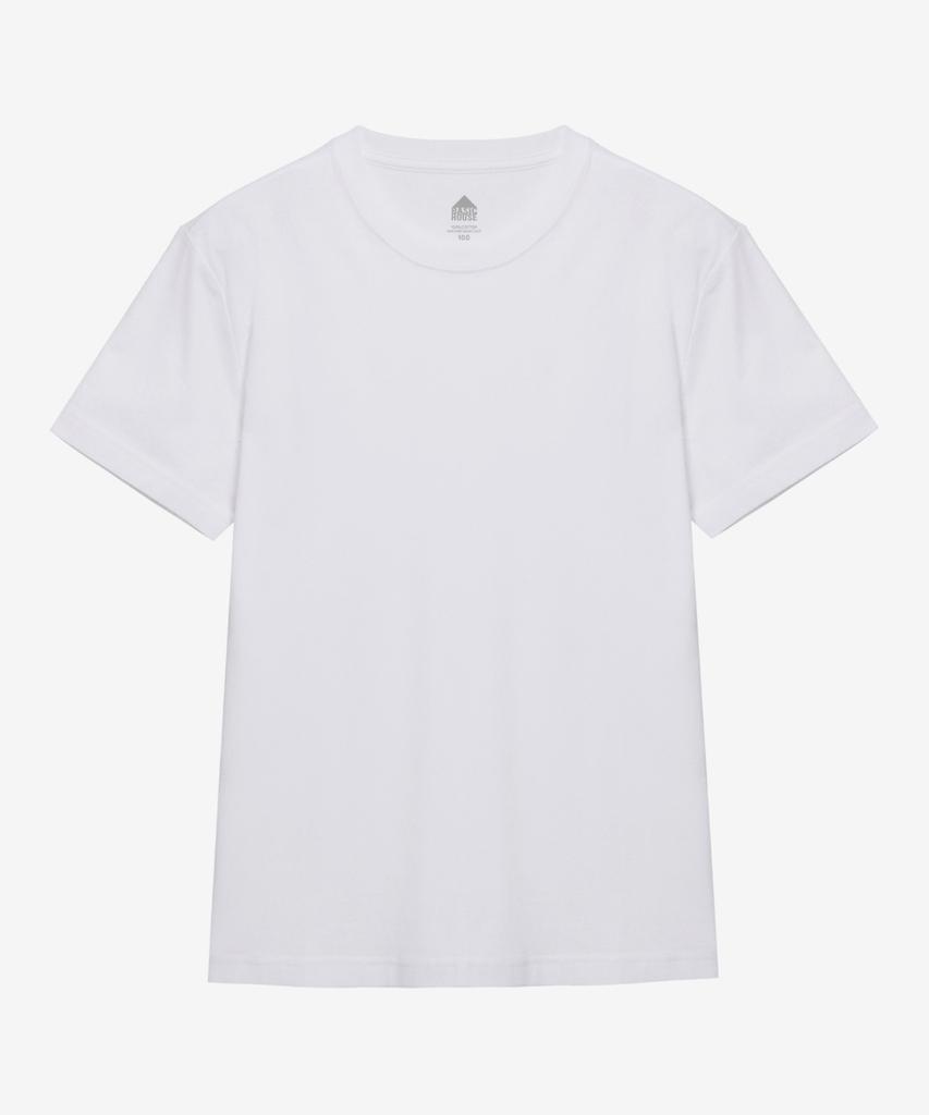 BASIC HOUSE 30-Count Cotton Regular Fit Round Plain Short Sleeve T-Shirt (6 Colors) Lats0126 (Type A)