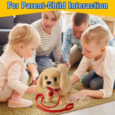 Kids Electric Plush Dog Toy Walking Barking Tail Wagging Interactive Puppy Plushie