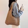 2025 New Women'S Bags Hand-Woven Bucket Bag Large Capacity Casual Lazy Style Hand-Held Tote Bag