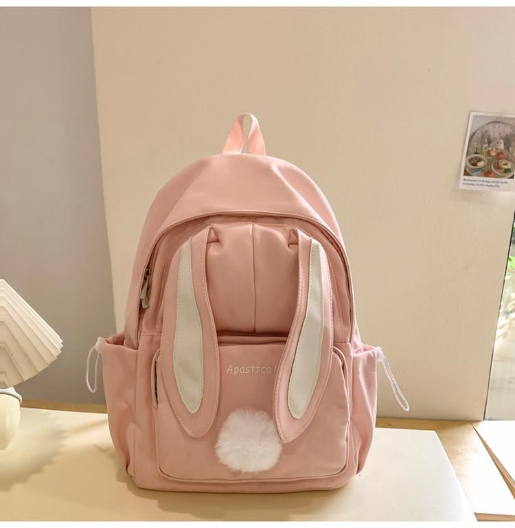 Student Schoolbag Girl's Cute Rabbit Ears Backpack Large Capacity Backpack