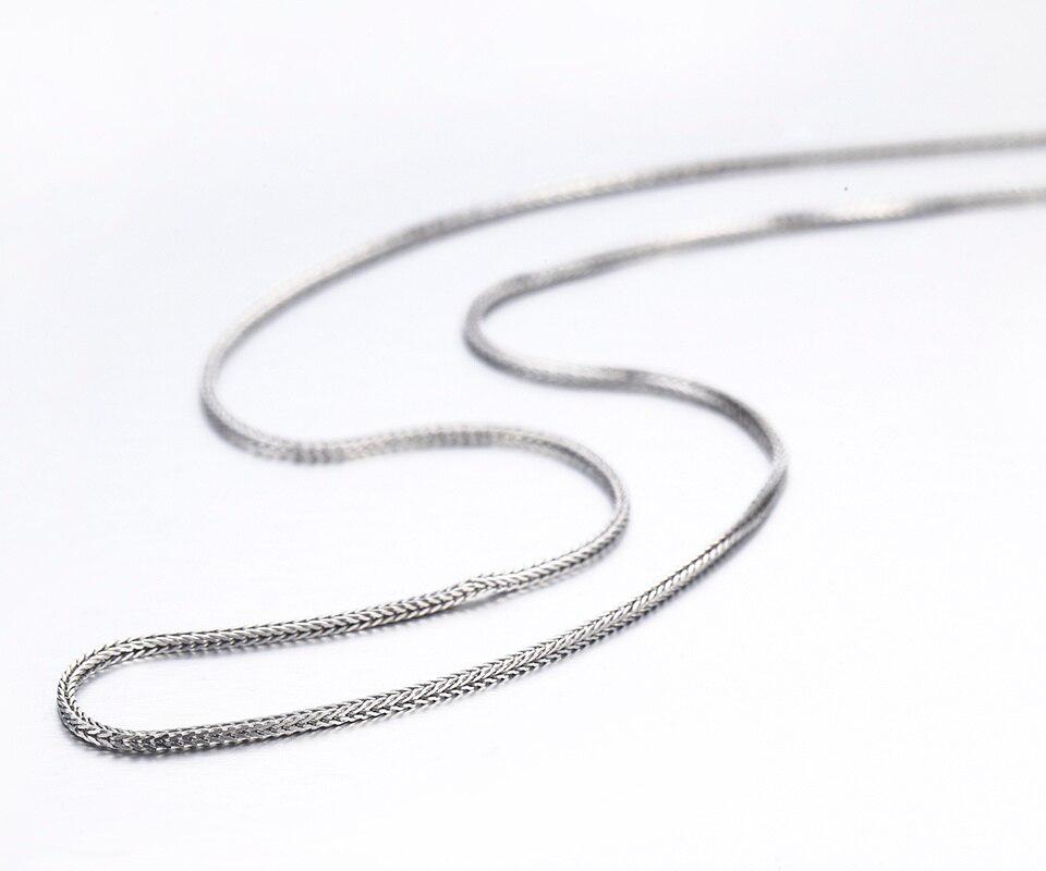 925 Sterling Silver Fox Tails Chopin Chain Necklace Women Girls 45cm 18" Italy Jewelry Kolye Collares Collane Collier Ketting