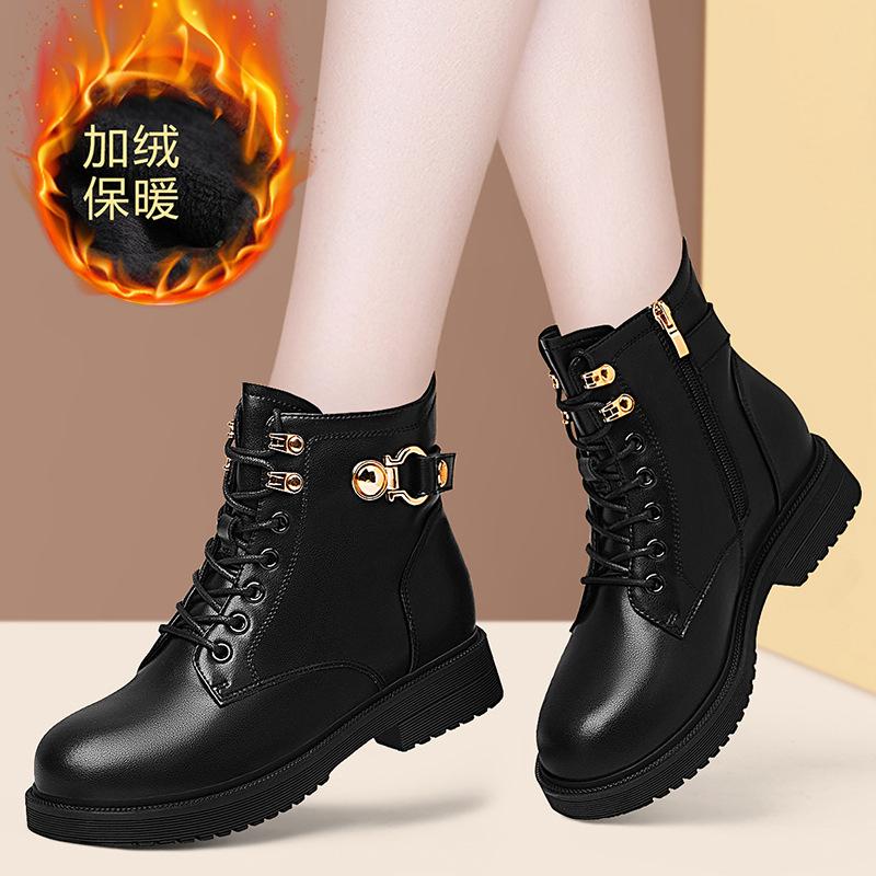 

Осень и зима новая мода бархат мягкая кожа мягкая подошва кожаные туфли ботинки Мартин маленькие короткие ботинки обувь 40