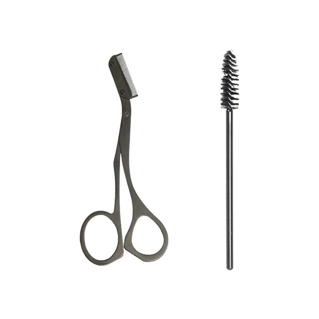 2Pcs Stainless High Quality Eyebrow Trimming Tool With Eyebrow Comb&Trimmer Eyebrow Scissors.Perfect Tools For Trimming