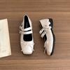 Black French Square Head Inner Height Increase Shallow Mouth Flat Sole Shoes Women's Summer 2025 New Skirt Height Increase Mary Jane Shoes