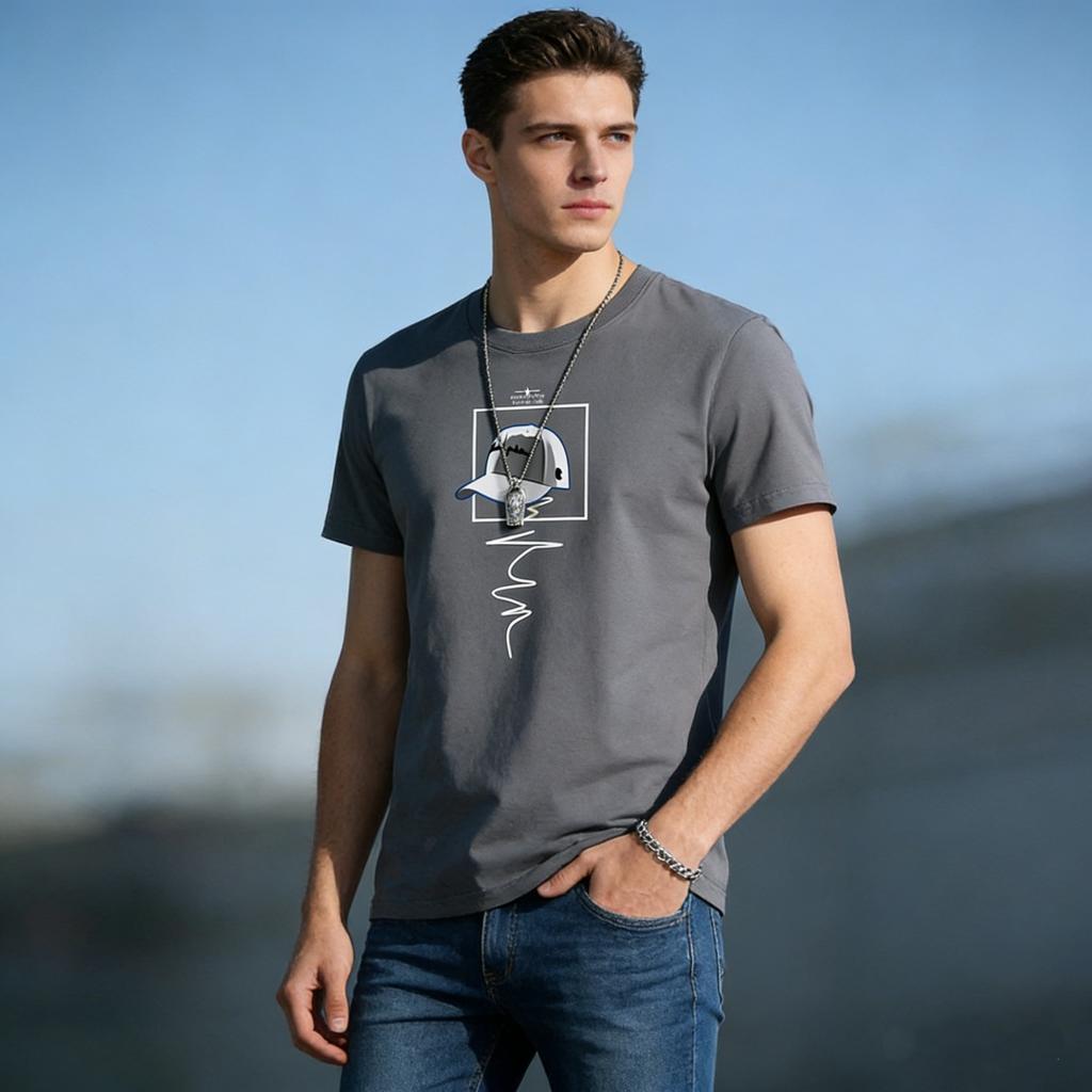 Breathable Cotton Men's T-shirt Short Sleeve Crew Neck Tee Casual Top S-5XL