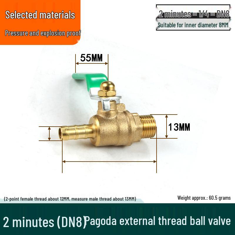 Check Valve: All-Copper Pneumatic Ball Valve – Thickened Tap Water Pipe Switch, Available in 4, 6, and 2-Point Mini Sizes