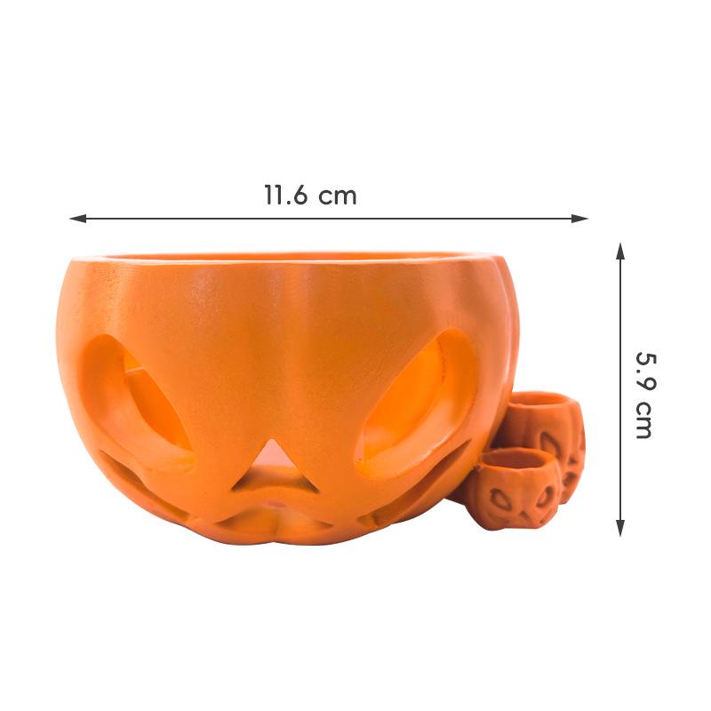 

1Pcs Halloween Lantern Drink Cup Holder Resin Jack O Lantern Beverage Stand for Party Decor Safe Material Portable помаранчевий
