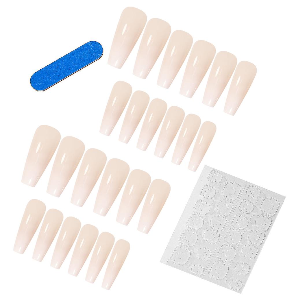 Jelly Gum Fake Nails with Skin Tone Gradient, Ballet Water Drops, Various Nail Tablets, Nail Art Patches, Wear Nail Box Packaging