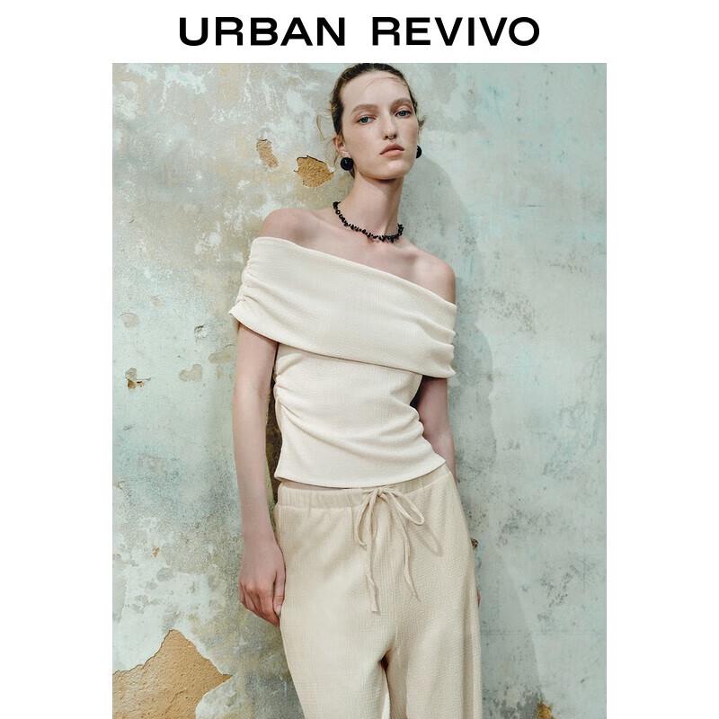 UR Women s Summer Pleated Off-Shoulder T-Shirt