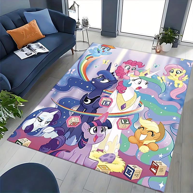 1pc My Little Pony Friendship is Magic Office Chair Mat - Anime Cartoon Design, Non-Slip Carpet for Home Decor, Living Room, Bedroom, Game Room, Birth