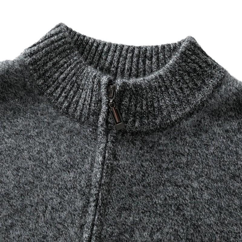 2024 Men's Cashmere Zipper Cardigan: Autumn/Winter Business Casual Stand Collar Sweater