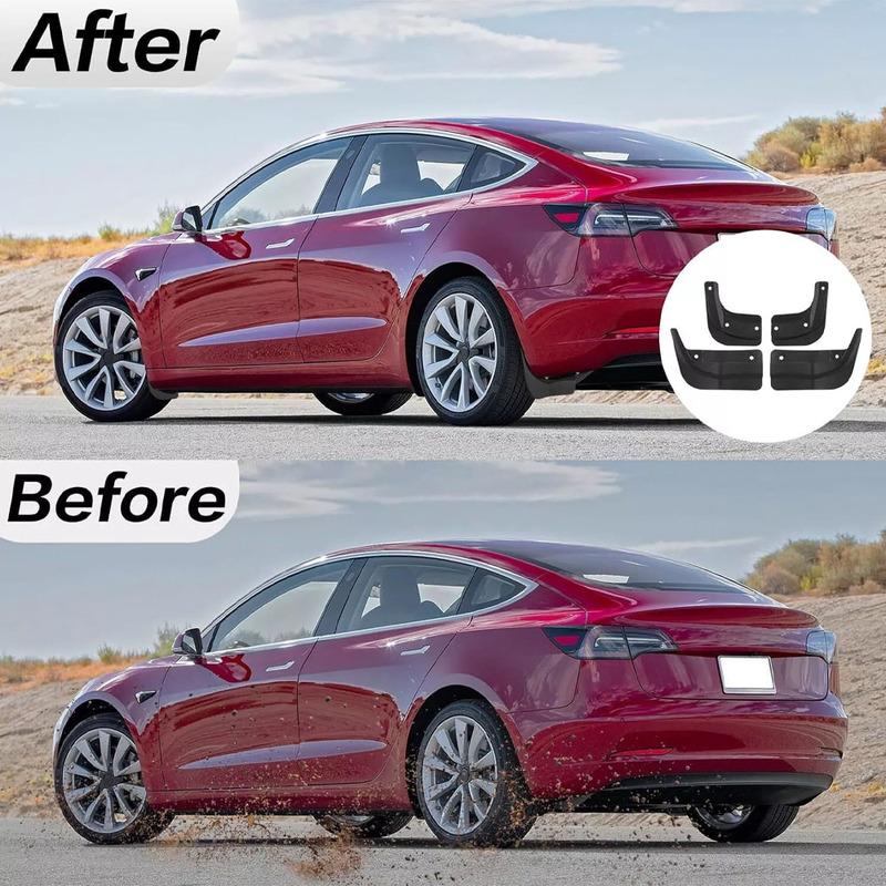 Soft Mud Flaps For Tesla Model Y 3 Highland Accessories TPE Mudguards Original Design Fender Anti-Snow Anti-Sand Guard Protector