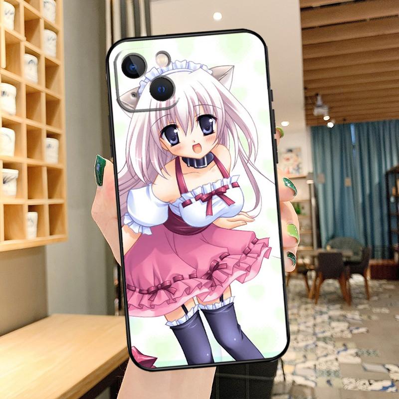 Anime Cat Girl Phone Case For iPhone 15 Pro Max 14 13 12 11 16 17 Pro Max mini 15 16 Plus 16e 17 Air Cover