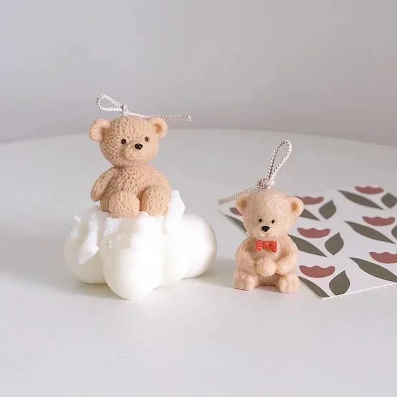 Cute 3D Bear Silicone Mold Creative Multiple Bears DIY Chocolate Candy Molds Kitchen Baking Cake Decor Candle Soap Mould