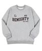 BEMIGHTY Sporty Wave Logo Fleece-Lined Oversized Sweatshirt [Gray]