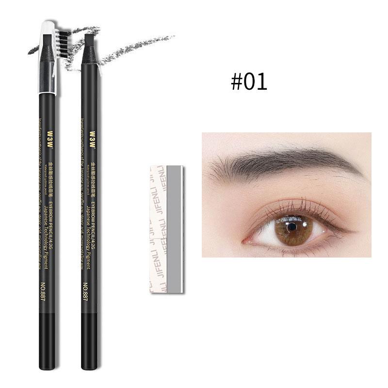 Легко окрашиваемый карандаш для бровей, водонепроницаемый, устойчивый к поту и размазыванию, твердый карандаш для бровей 01#