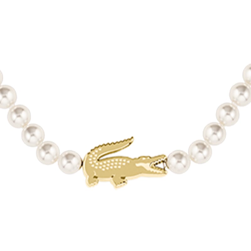 LACOSTE Stainless Steel Necklaces Women's Gold/White 2040429