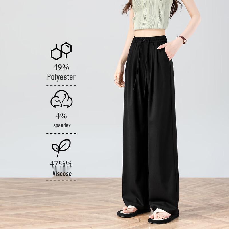 HSTYLE Women s High-Waist Wide-Leg Trousers M