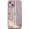 Guess Guhcp15Mlfcsegp Iphone 15 Plus / 14 Plus 6.7 Różowy/Pink Twarde Etui Płynny Brokat Złote Paski