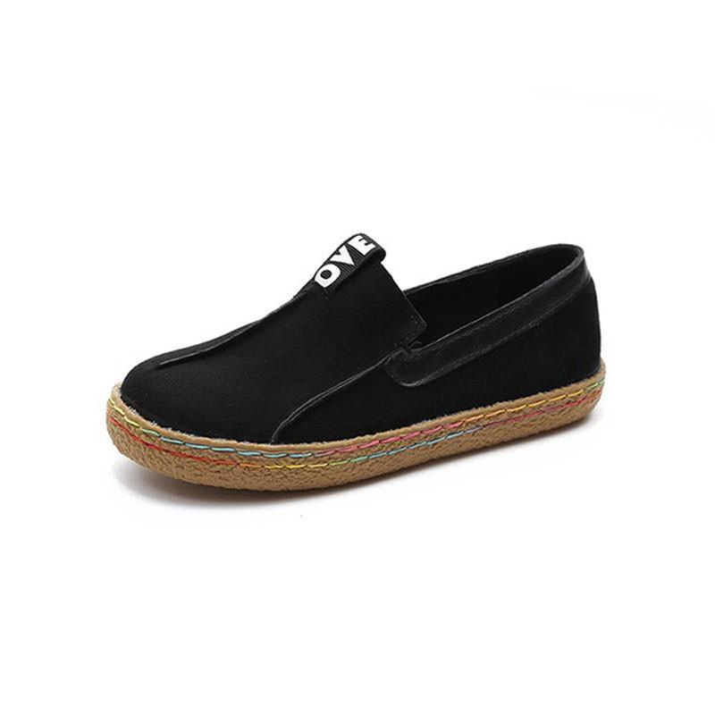 Elegant Women Round Toe Casual Pattern Flats With Wide Shallow Tendon Sole