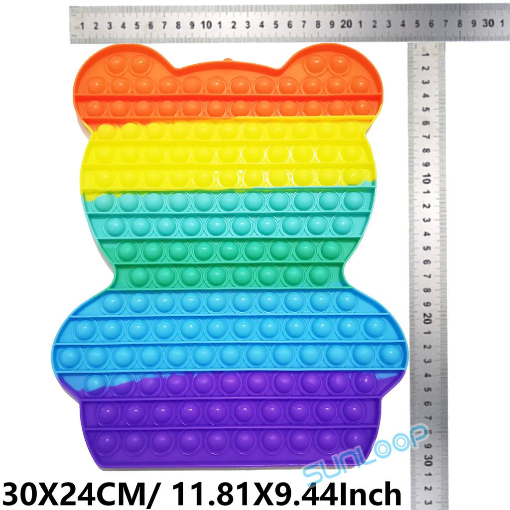 Giant Pop Fidget Toys Square Penguin Simple Dimple Big Rainbow Bubble Big Xxl Dimple Antistress Toy Stress Toy Children Gift