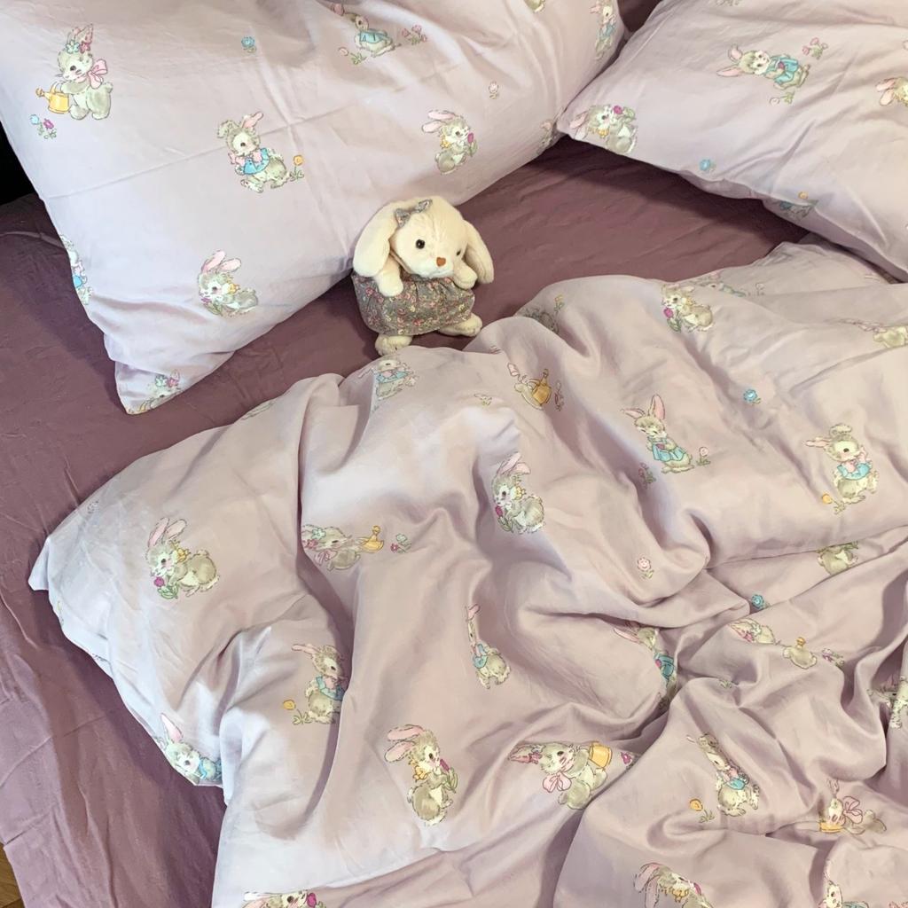 Live Broadcast Explosion Class A Maternal And Infant Grade Cotton Pure Cotton Double-Layer Yarn 4-Pcs Set Student Children'S Dormitory 3Pc Quilt Cover