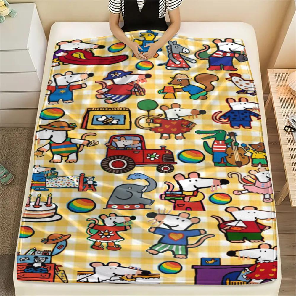 

1PC Maisy Mouse Print Flannel Blanket, High quality Comfortable for All Seasons, Home Decor, Warmth and Comfort, Perfect for Christmas Gifts 81 80cm x 120cm